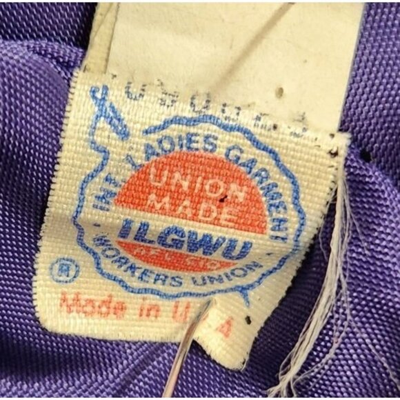 Vintage Royal Blue Union Made Wool Coat Size 9 Double-Breasted USA Made - Picture 5 of 13